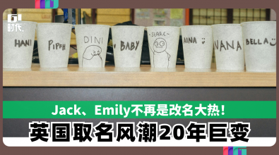 Jack、Emily不再是改名大热！ 英国取名风潮20年巨变